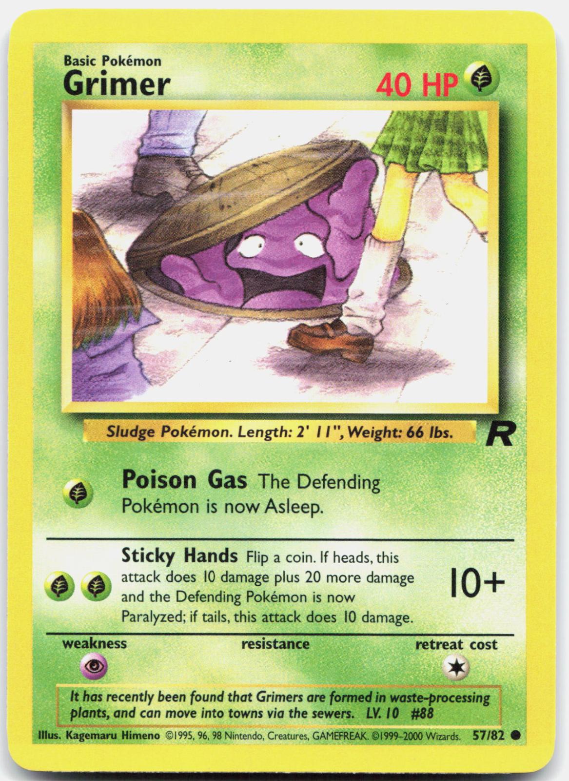 Grimer - 57/82 Team Rocket Common Unlimited Pokemon - NM