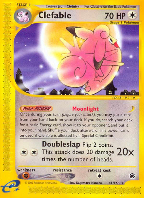 Clefable - 41/165 Expedition Base Set Rare Pokemon - NM
