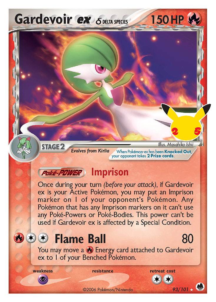 Gardevoir ex - 93/101 Celebrations: Classic Collection Holo Pokemon - NM