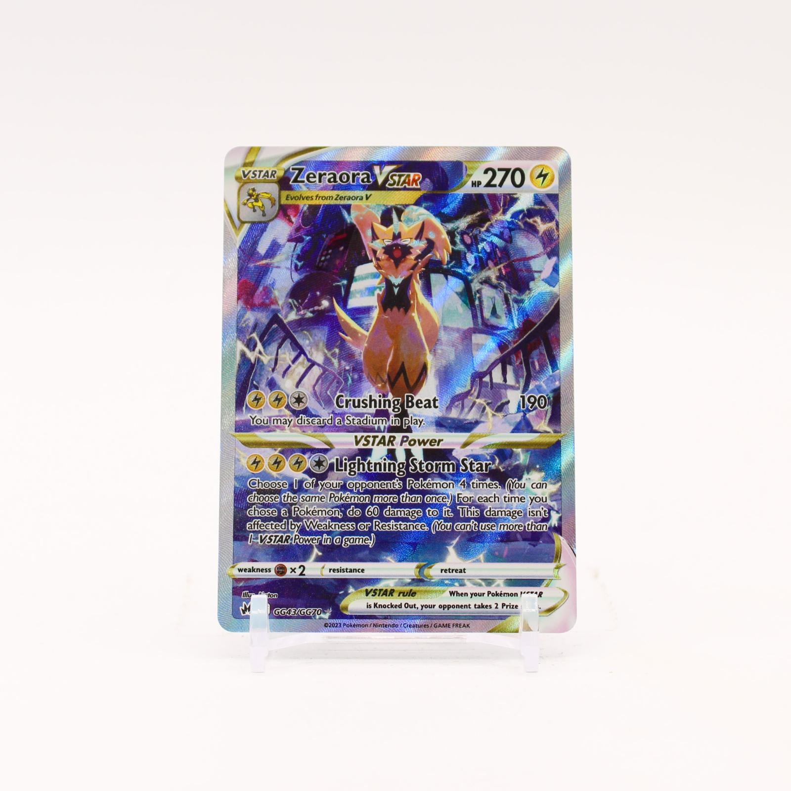 Zeraora VSTAR - GG43/GG70 Crown Zenith Galarian Gallery Holo Pokemon - NM/MINT