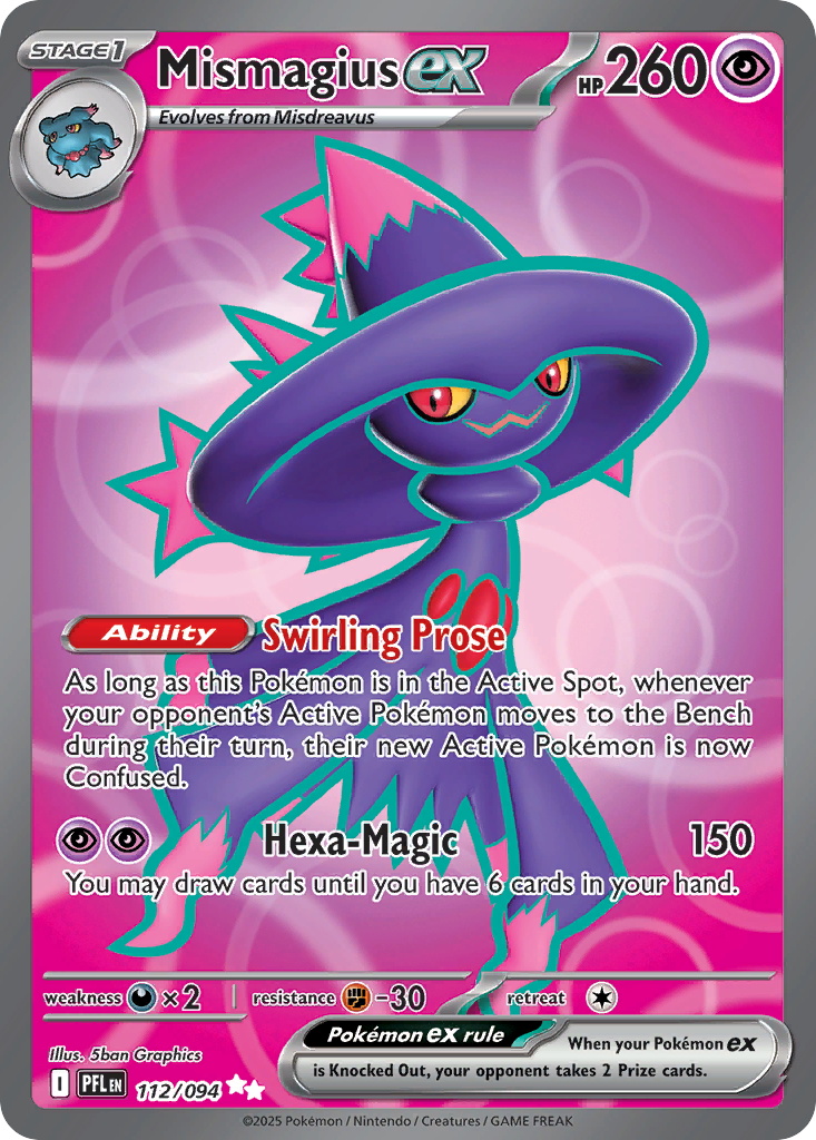 Mismagius ex - 112/094 Phantasmal Flames Ultra Rare Holo Pokemon - NM