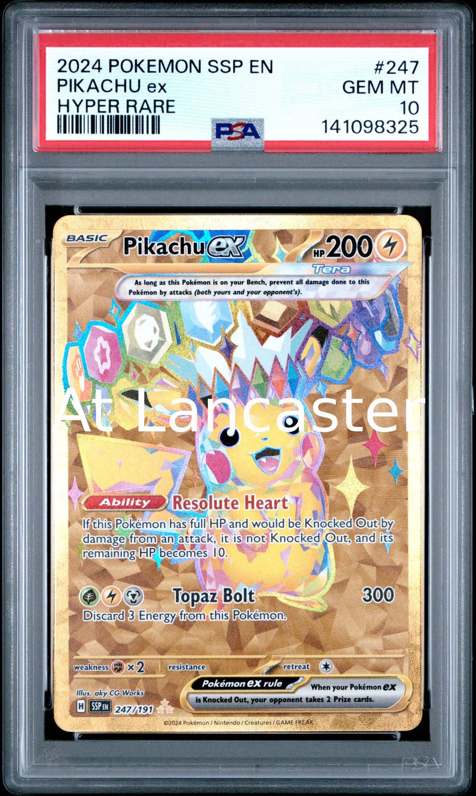 Pikachu EX - 247/191 PSA 10 Ssp En Surging Sparks Hyper Rare Pokemon (Lanc)