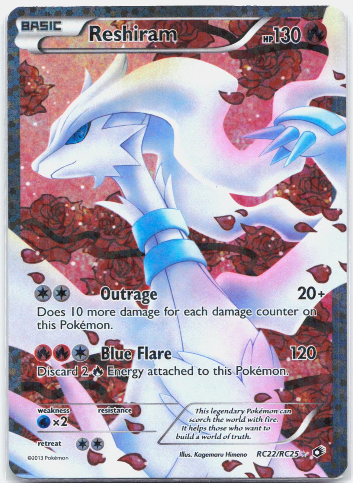Reshiram - RC22/RC25 Legendary Treasures Full Art Pokemon - LP