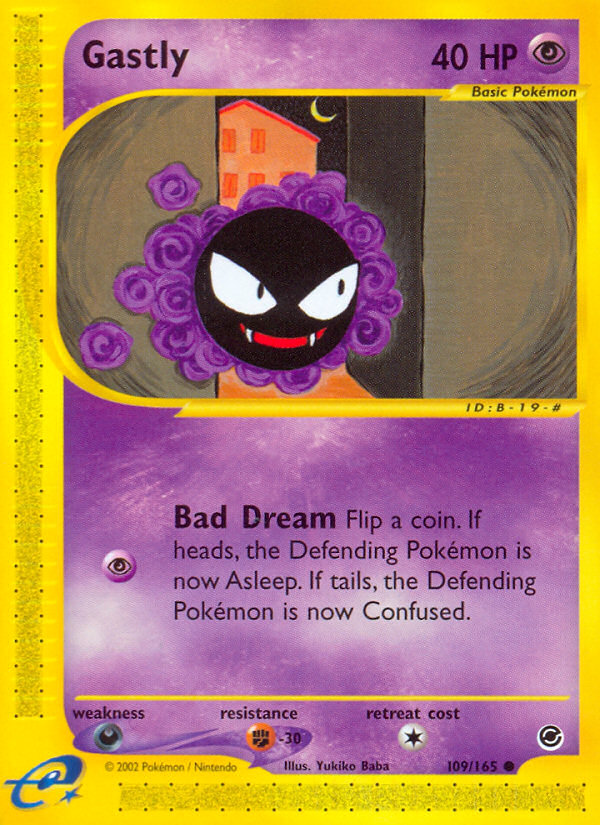 Gastly - 109/165 Expedition Base Set Common Pokemon - NM