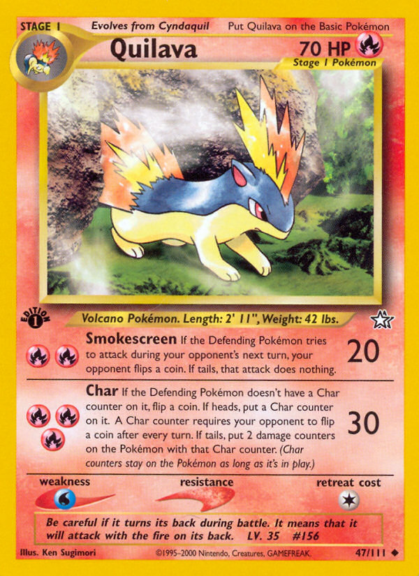 Quilava - 47/111 Neo Genesis Uncommon Unlimited Pokemon - NM