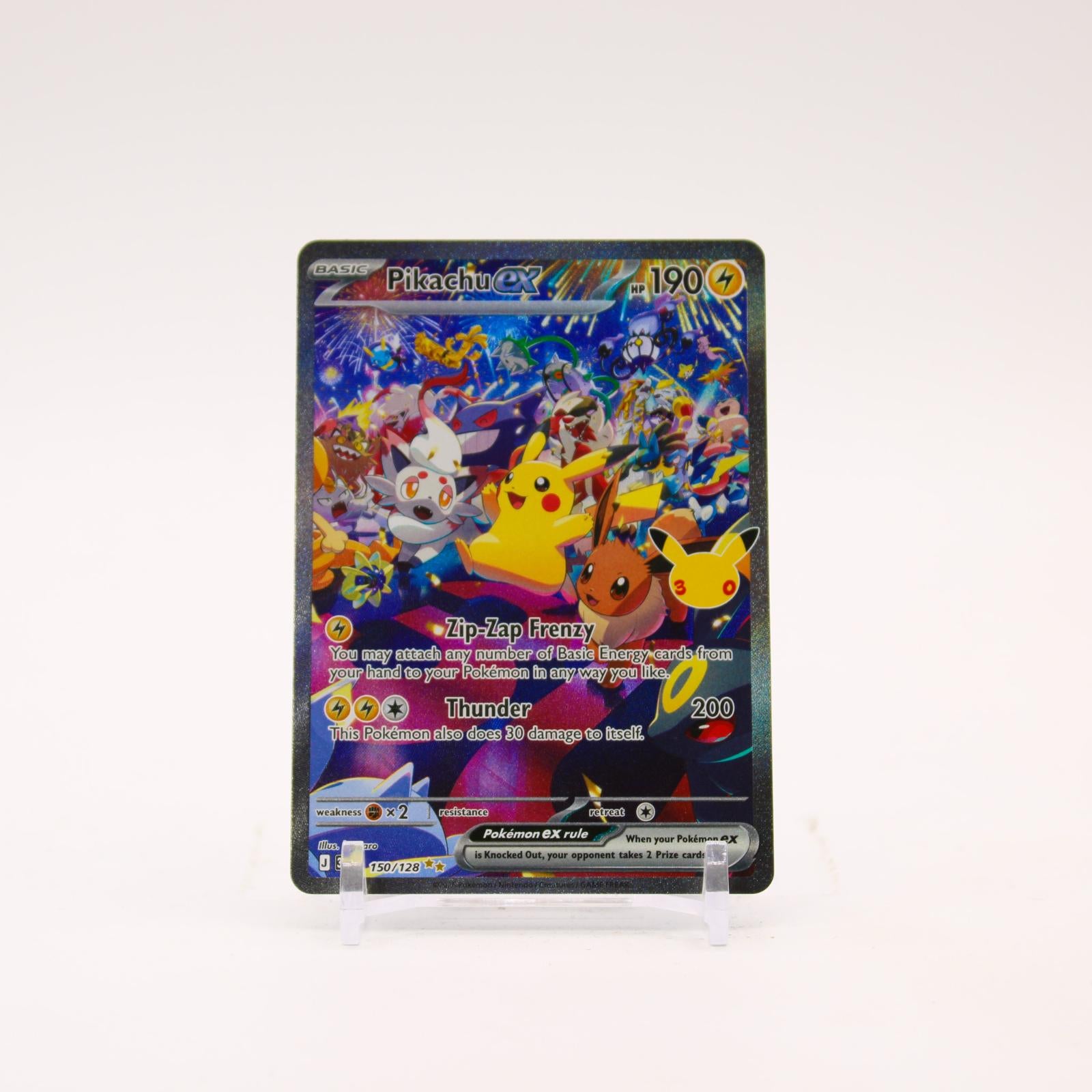 Pikachu ex - 150/128 30th Celebration Special Illustration Pokemon - NM/MINT