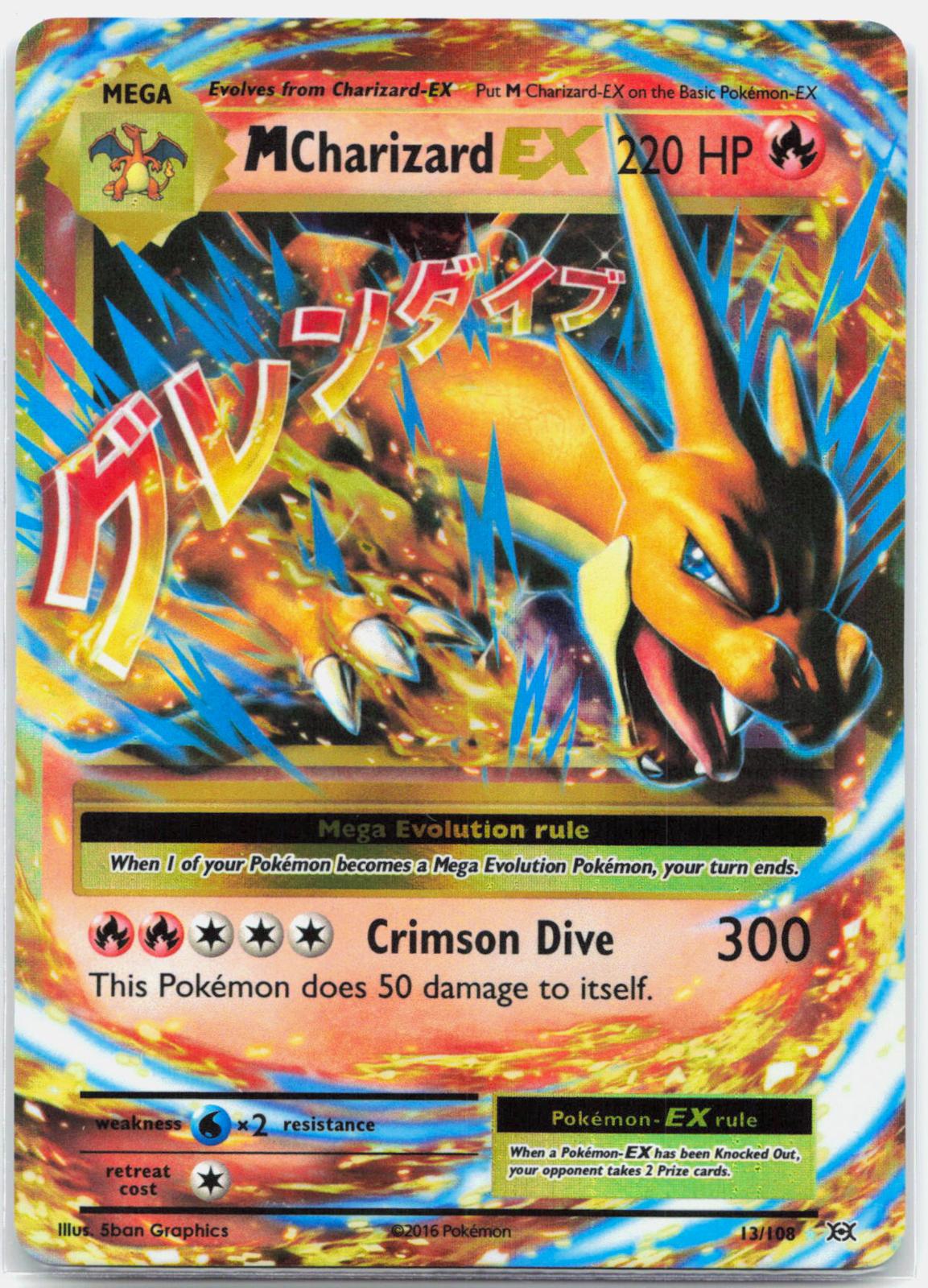 M Charizard EX - 13/108 Evolutions Holo Ultra Rare Pokemon - LP