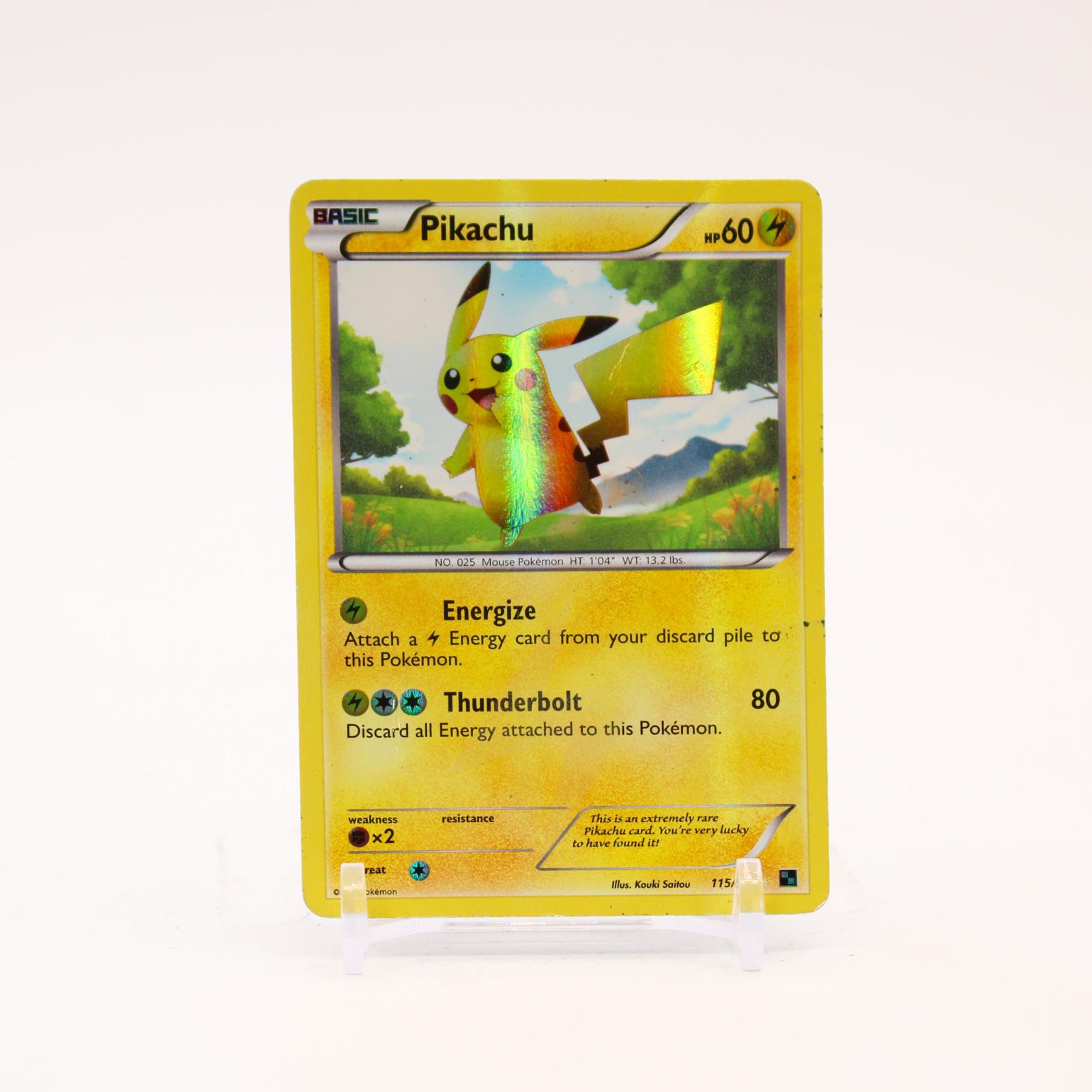 Pikachu - 115/114 Black & White Holo Secret Rare Pokemon - HP