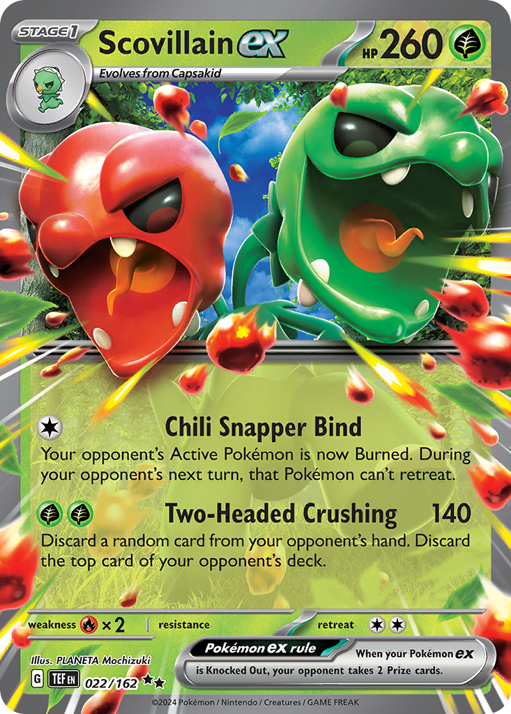 Scovillain ex - 022/162 Temporal Forces Double Rare Holo Pokemon - NM