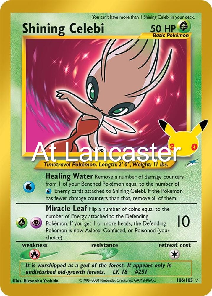 Shining Celebi - 106/105 ME: 30th Celebration Classic Collection Classic Collection Pokemon - NM (Lanc)