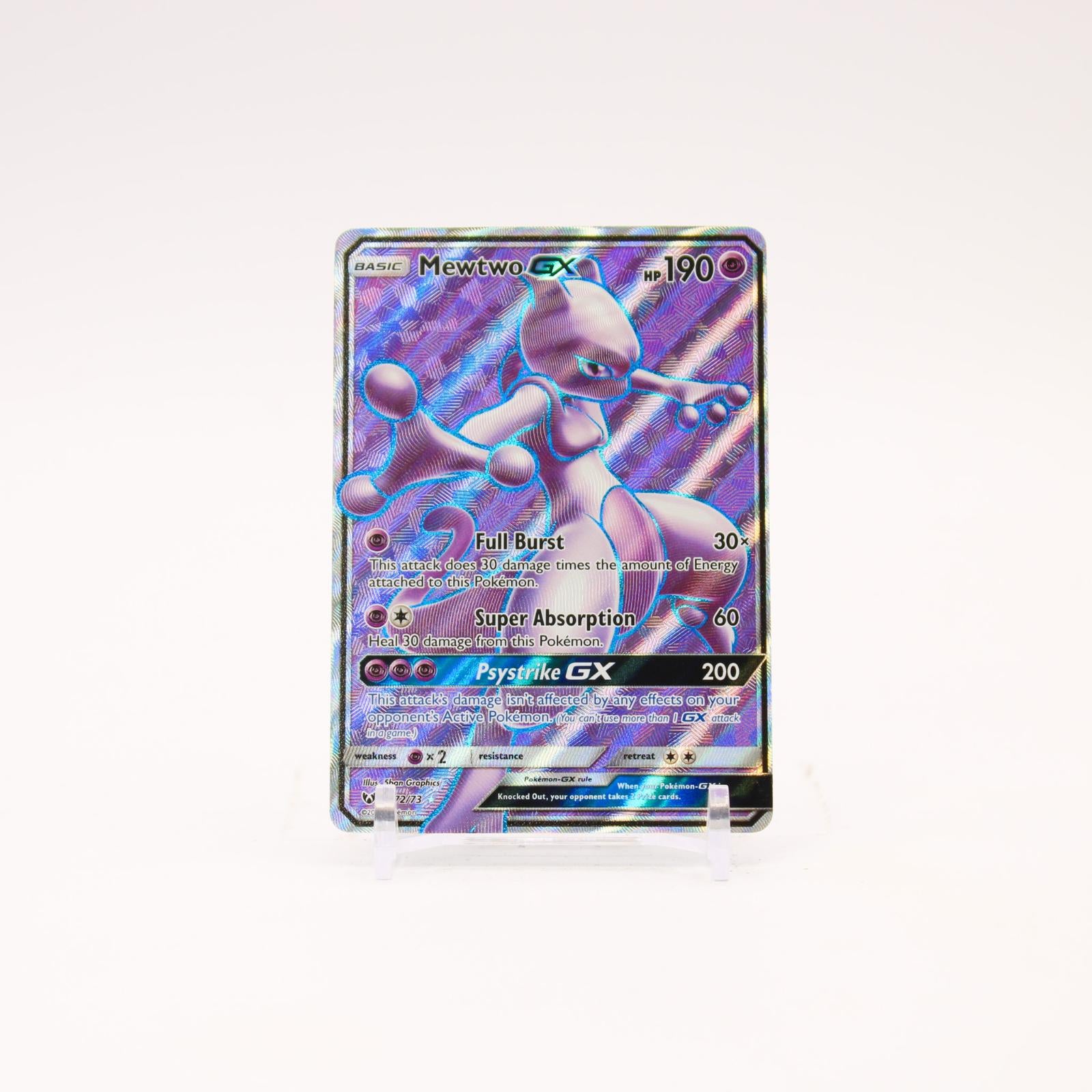 Mewtwo GX - 72/73 Shining Legends Holo Full Art Pokemon - NM/LP