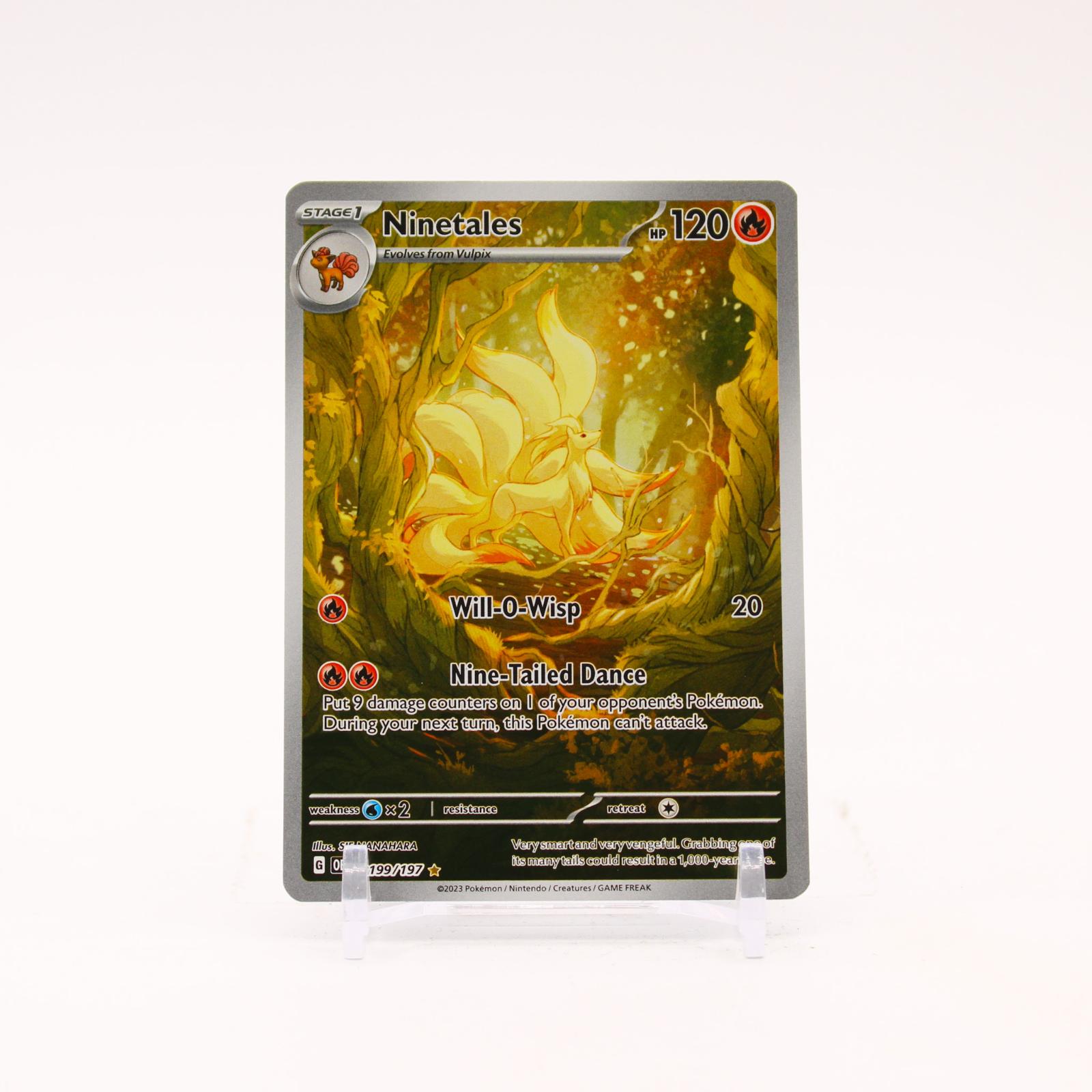 Ninetales - 199/197 Obsidian Flames Holo Illustration Rare Pokemon - NM/LP