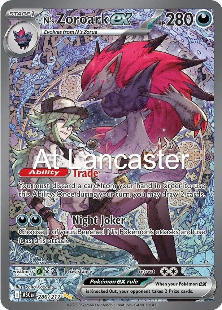 N's Zoroark ex - 286/217 Ascended Heroes Special Illustration Rare Pokemon - NM (Lanc)
