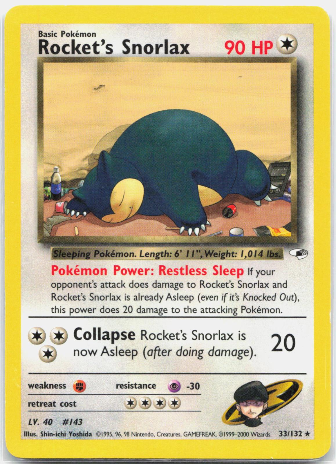 Rocket's Snorlax - 33/132 Gym Heroes Unlimited Rare Pokemon - LP