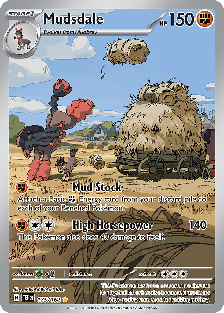 Mudsdale - 175/162 Temporal Forces Illustration Rare Holo Pokemon - NM
