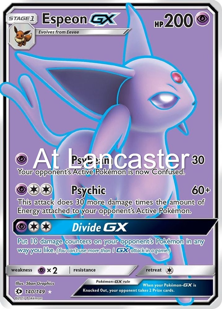 Espeon GX (Full Art) - 140/149 SM Base Set Ultra Rare Pokemon - NM (Lanc)