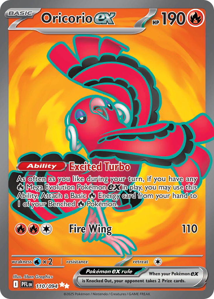 Oricorio ex - 110/094 Phantasmal Flames Ultra Rare Holo Pokemon - NM