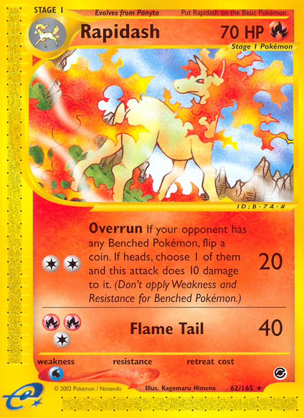 Rapidash - 62/165 Expedition Base Set Rare Pokemon - NM