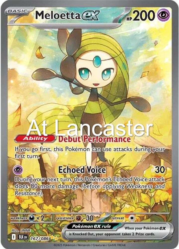 Meloetta ex - 167/086 Black Bolt Holo Special Illustration Rare Pokemon - NM (Lanc)