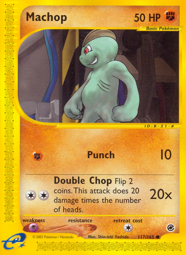 Machop - 117/165 Expedition Base Set Common Pokemon - NM