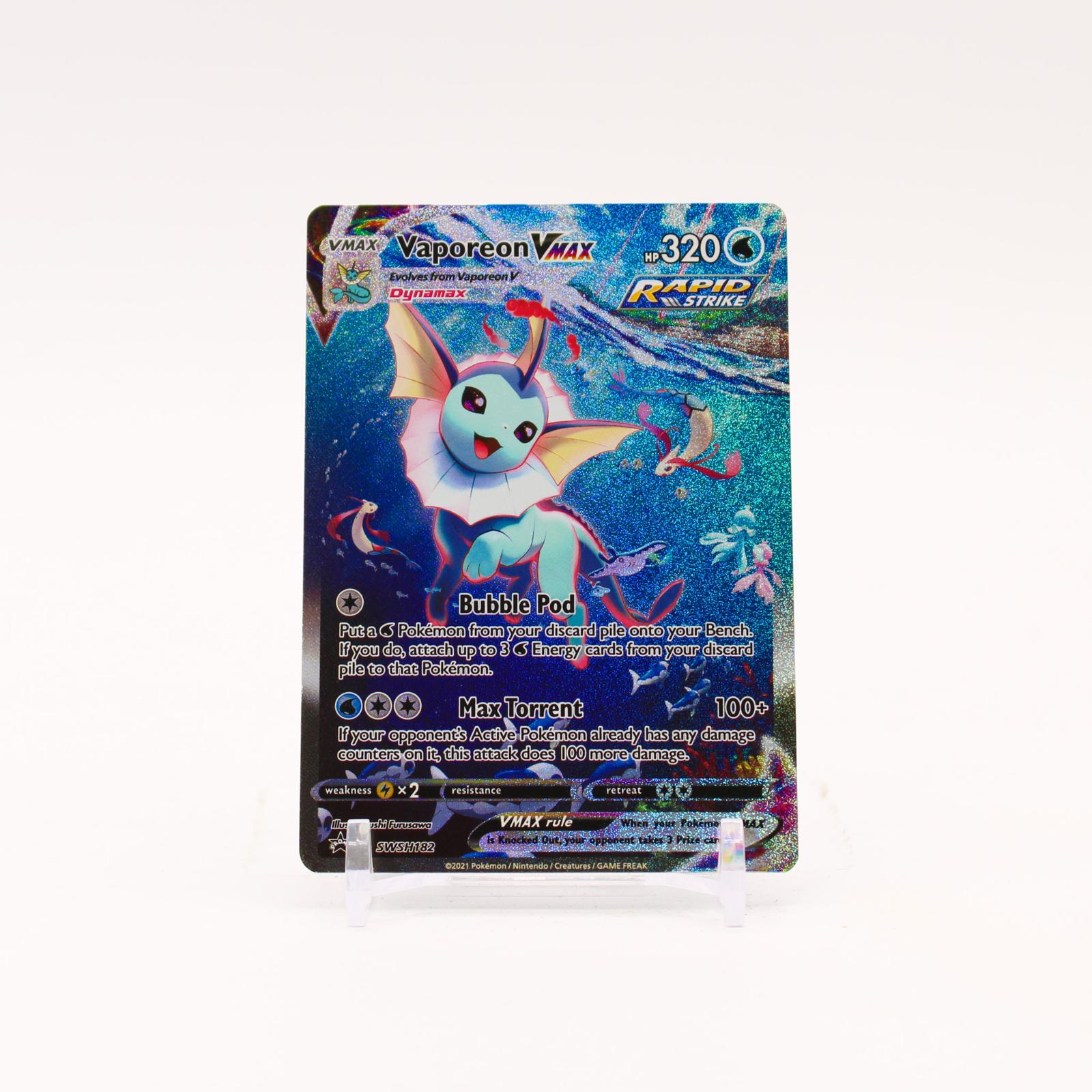 Vaporeon VMAX - SWSH182 Sword & Shield Holo Alternate Art Promo Pokemon - LP