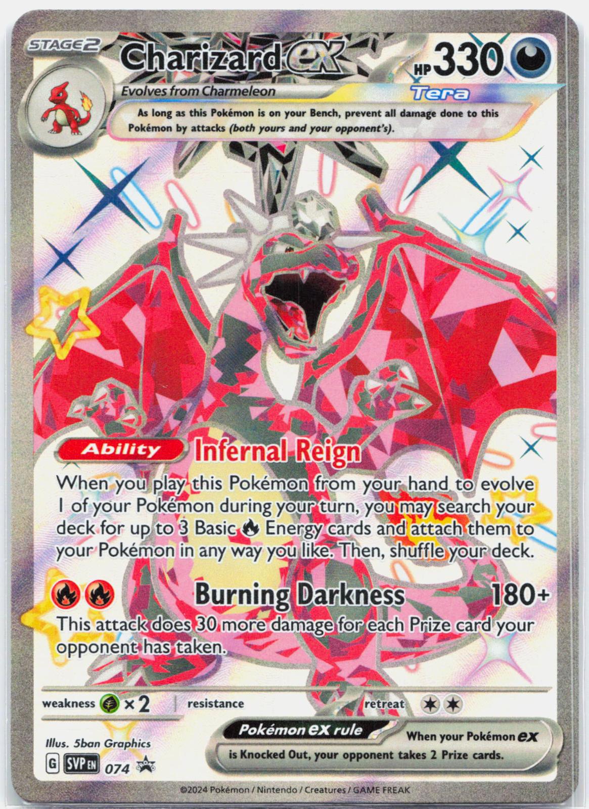 Charizard ex - SVP074 Scarlet & Violet Promo Full Art Shiny Pokemon - NM
