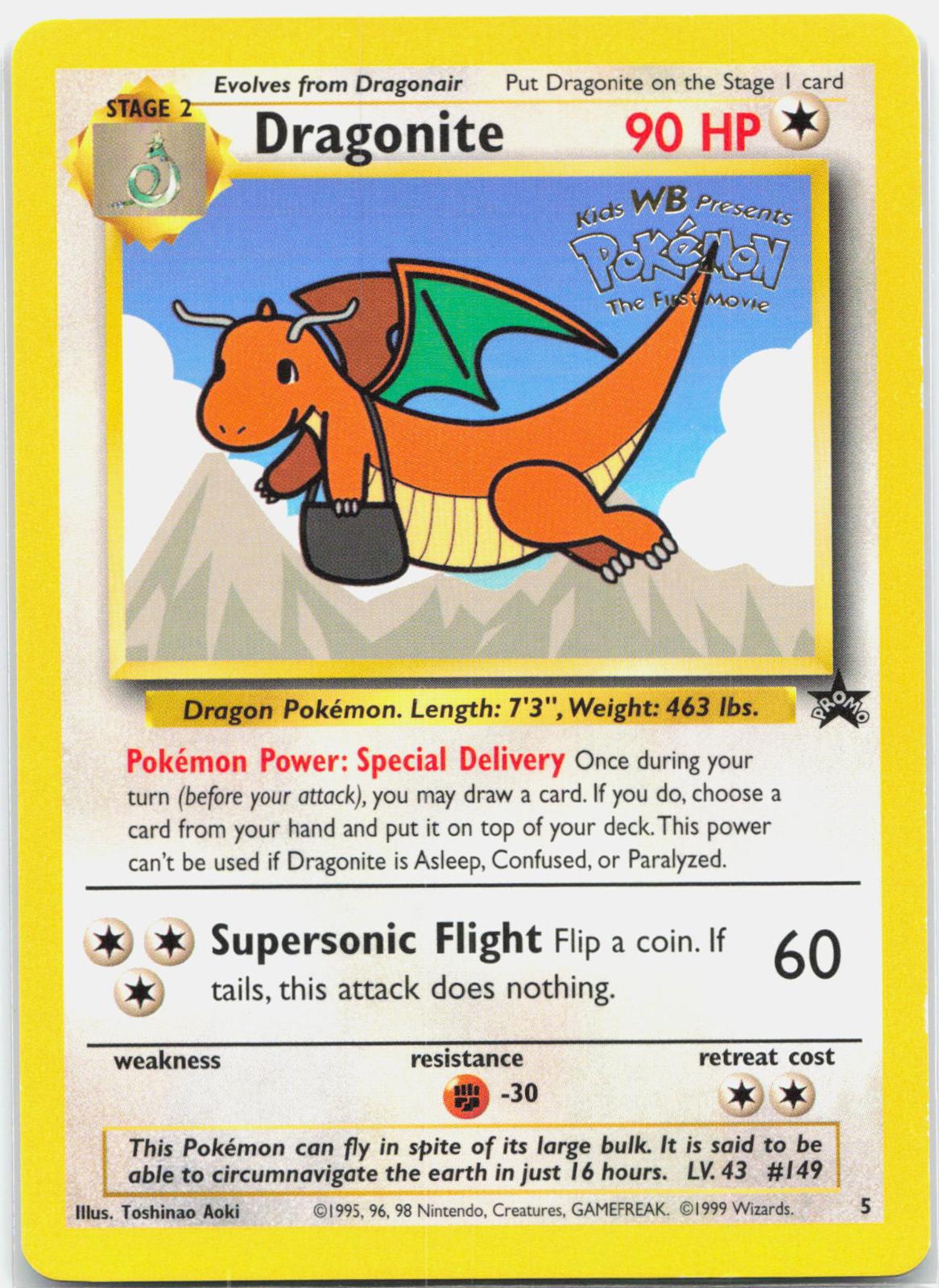 Dragonite - 5 Wizards Black Star Promo Pokemon - NM/LP