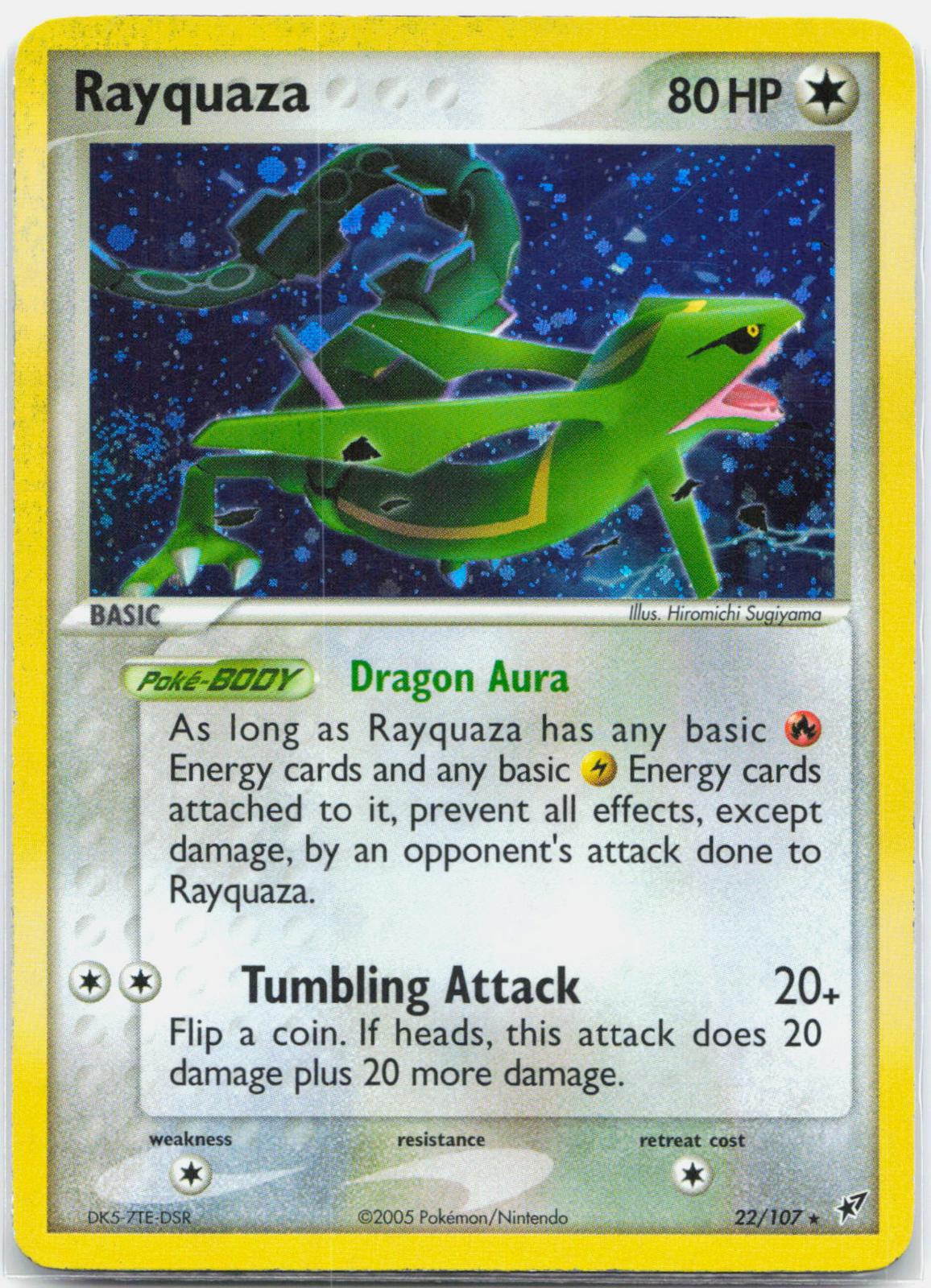 Rayquaza - 22/107 Deoxys Deck Exclusive Holo Rare SWIRL Pokemon - MP