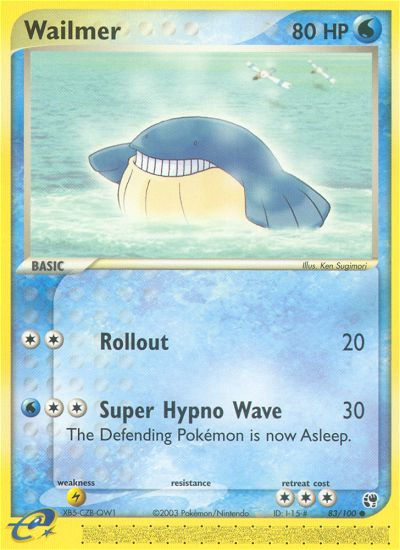 Wailmer - 83/100 Sandstorm Common Pokemon - NM