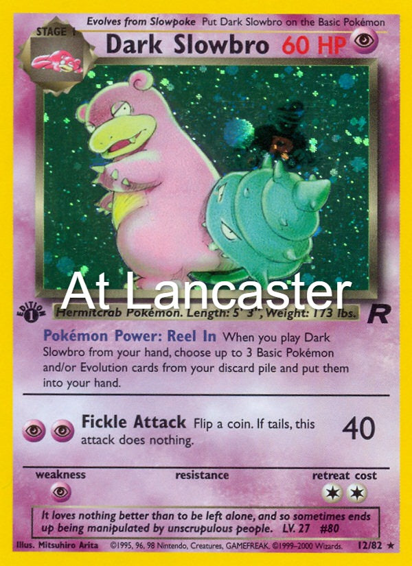 Dark Slowbro - 12/82 Team Rocket Unlimited Holo Rare Pokemon - LP (Lanc)