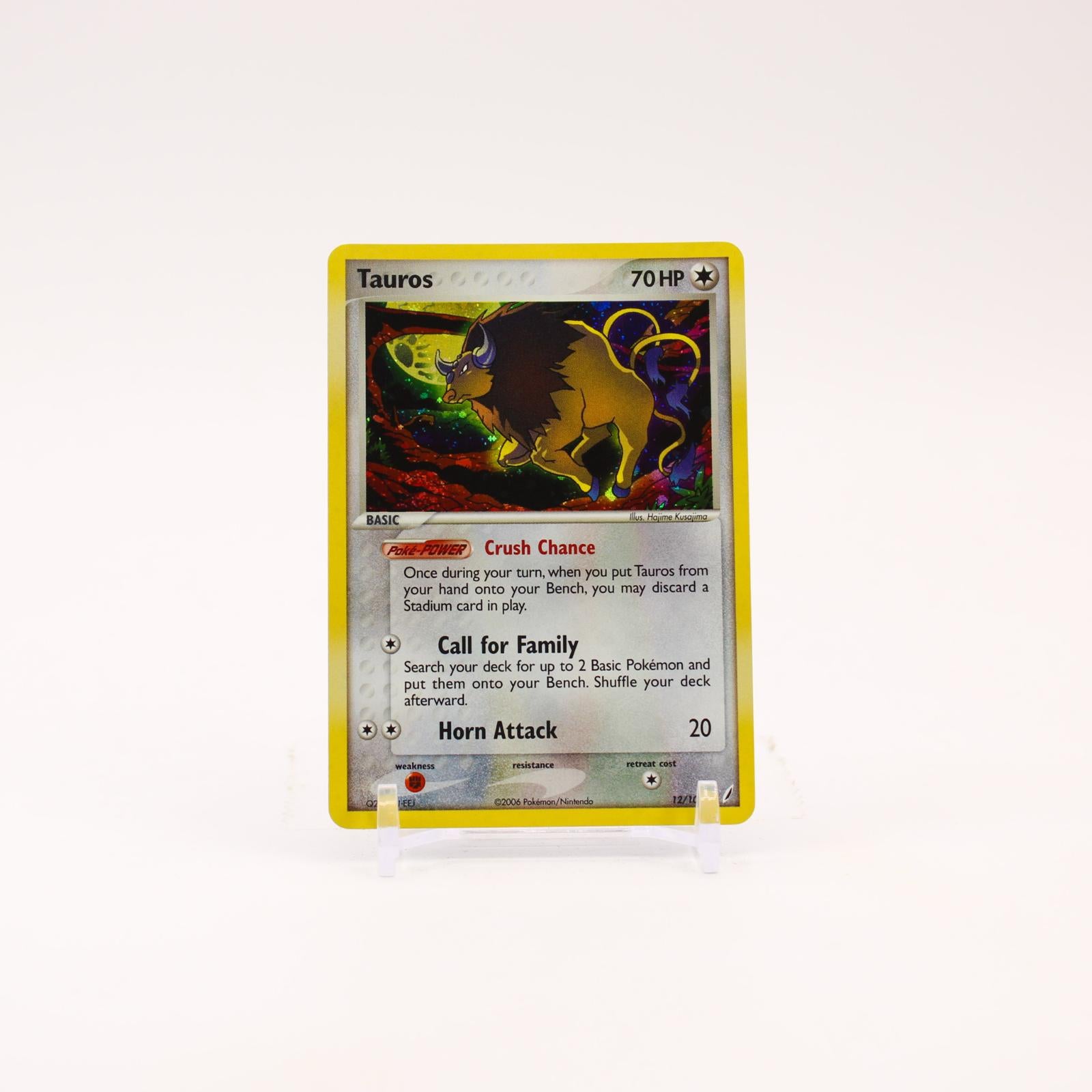 Tauros - 12/100 Crystal Guardians Holo Rare SWIRL Pokemon - NM/LP