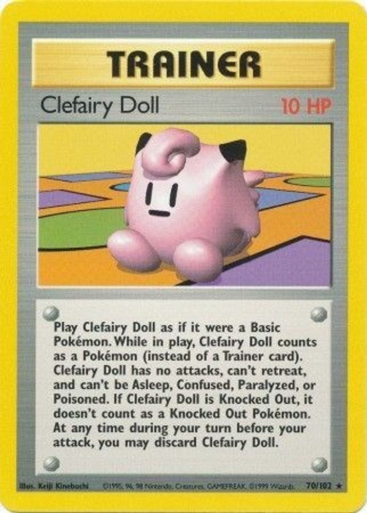 Clefairy Doll - 70/102 Base Set Unlimited Rare Pokemon - NM