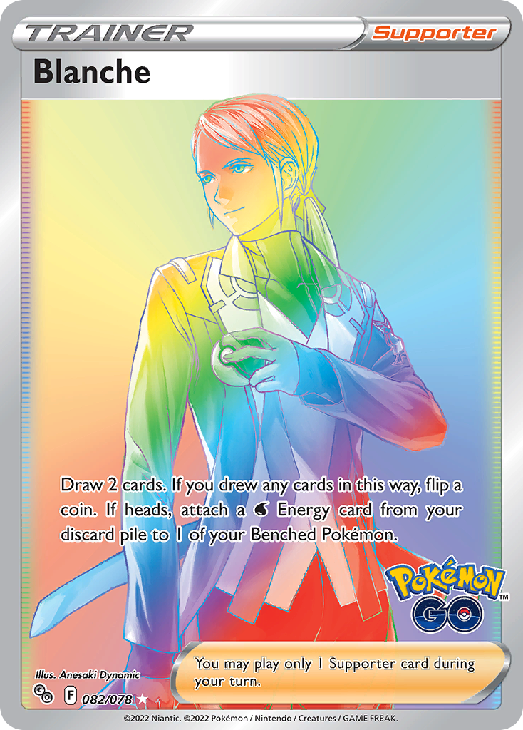 Blanche - 082/078 Pokemon GO Rainbow Rare Holo Pokemon - NM