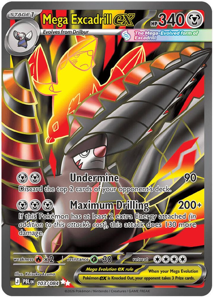Mega Excadrill ex - 103/084 Pitch Black Ultra Rare Holo Pokemon - NM