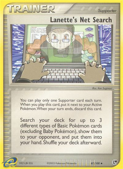Lanette's Net Search - 87/100 Sandstorm Uncommon Pokemon - NM