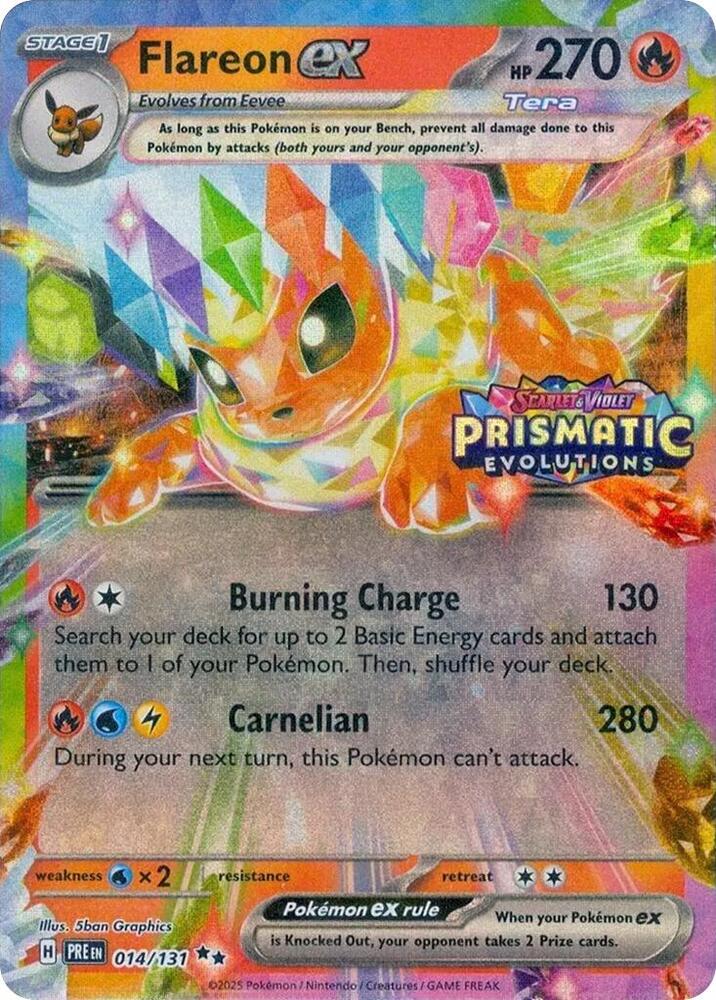 Flareon ex - 014/131 Prismatic Evolutions Surprise Box PROMO Pokemon - NM/MINT