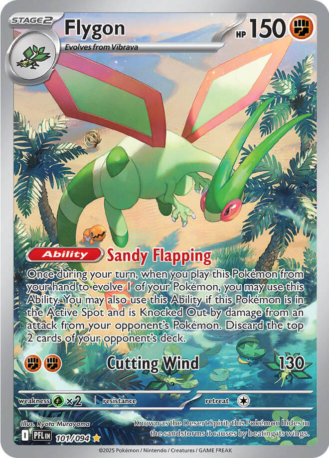 Flygon - 101/094 Phantasmal Flames Illustration Rare Pokemon - NM/MINT