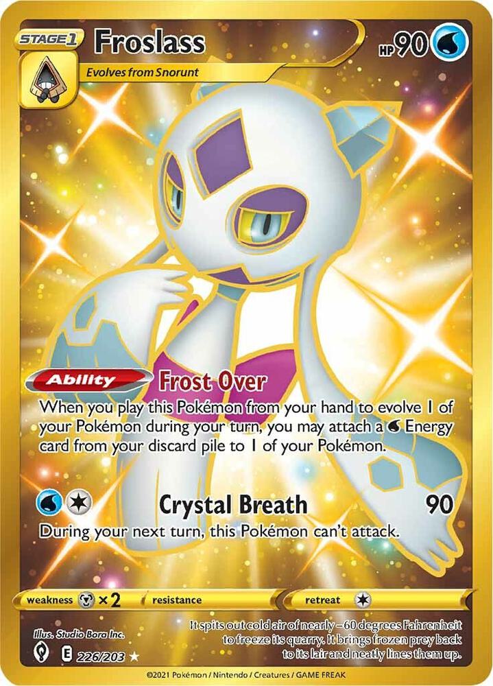 Froslass - 226/203 Evolving Skies Gold Pokemon - NM/MINT