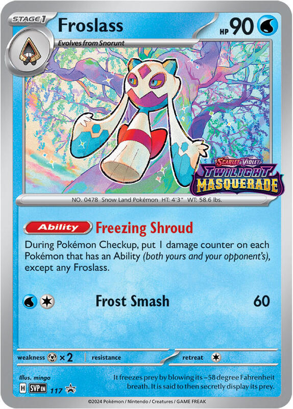 Froslass - SVP117 Twilight Masquerade Prerelease Stamped Promo Pokemon - NM/MINT