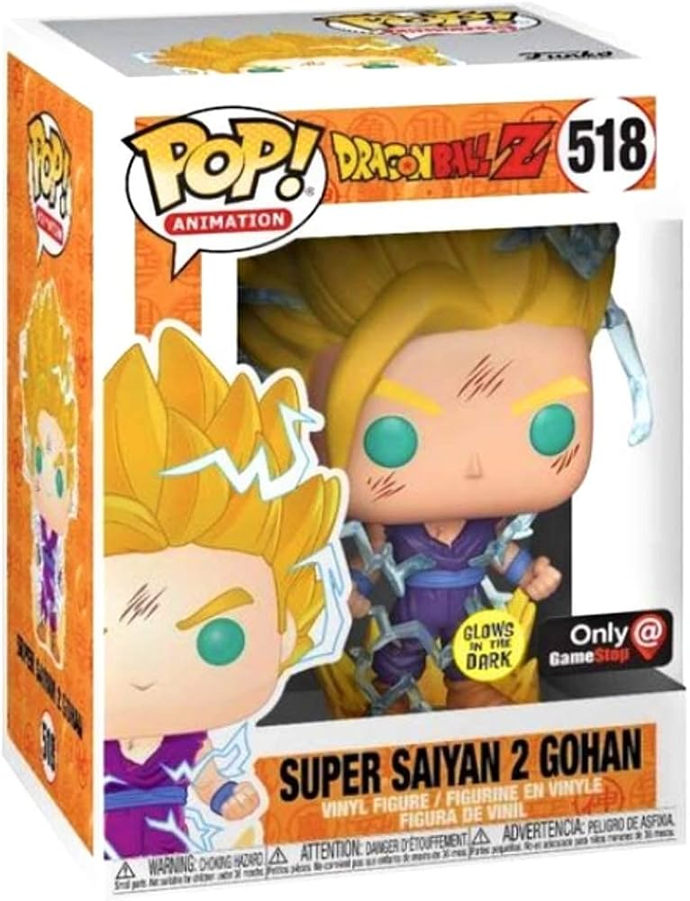 Funko Pop - DragonBall Z Vinyl Figure - Super Saiyan 2 Gohan 518 Glow in the Dark Gamestop Exclusive