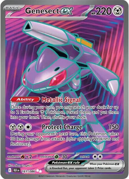 Genesect ex - 161/086 Black Bolt Full Art Pokemon - NM/MINT