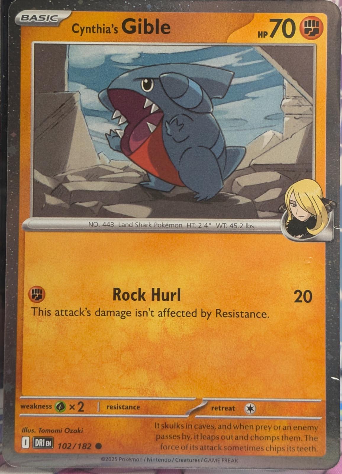 Cynthia's Gible - 102/182 Cosmos Holo PROMO Pokemon - NM/MINT