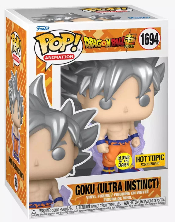 Funko POP - Dragon Ball Super Vinyl Figure - Goku (Ultra Instinct) 1694 HT Exc. GITD