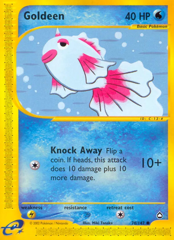 Goldeen - 78/147 e-Reader Aquapolis Common Pokemon - NM