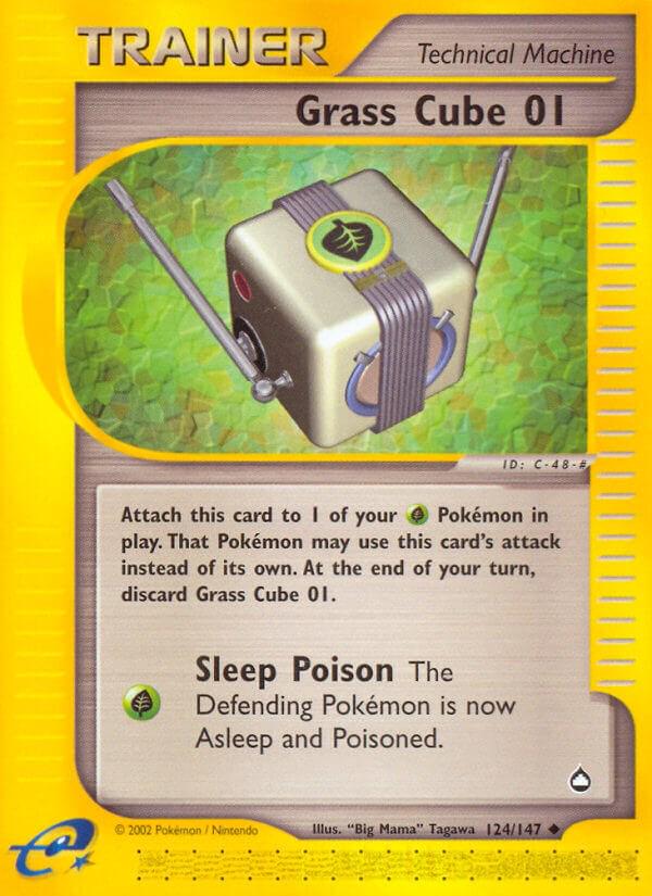 Grass Cube 01 - 124/147 e-Reader Aquapolis Trainer - NM