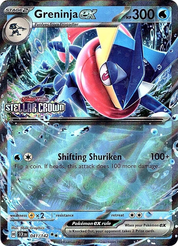 Greninja ex - 041/142 Stellar Crown Stamped PROMO Pokemon - NM/MINT