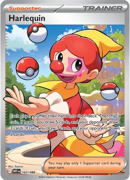 Harlequin - 163/086  SV11W White Flare Full Art pokemon - MINT