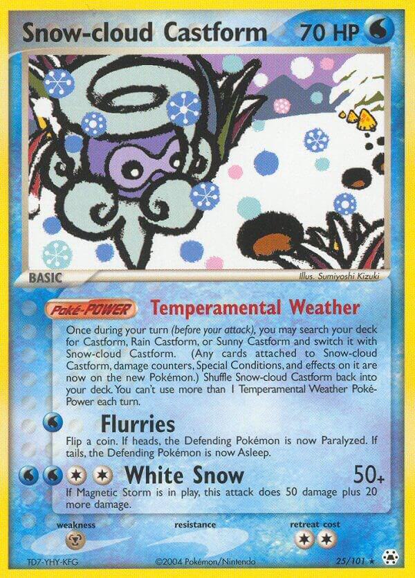Snow-Cloud Castform - 25/101 Hidden Legends Reverse Holo Pokemon - NM