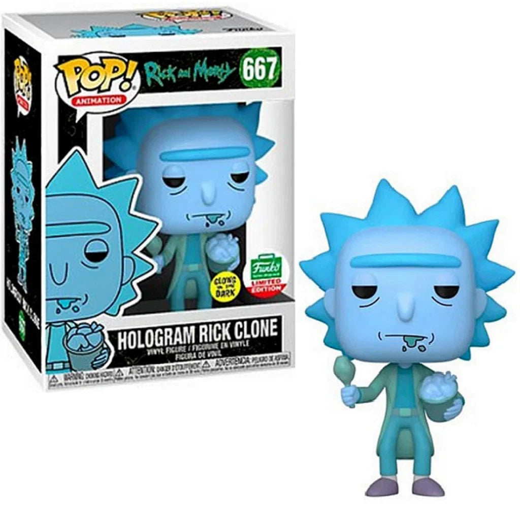 Funko Pop - Rick & Morty Vinyl Figure - Holgram Rick Clone 667 GITD Funko Exc.