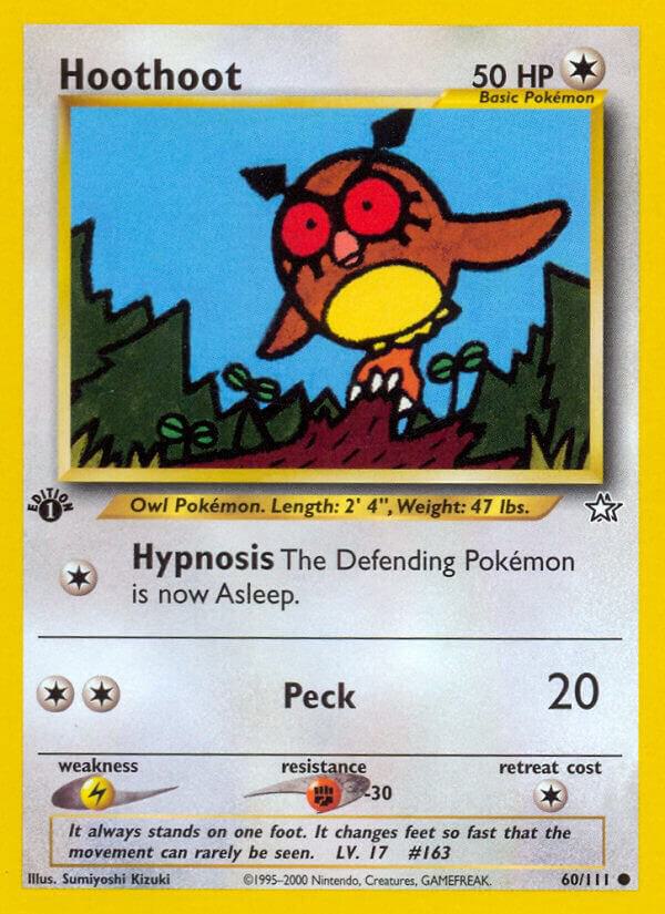 Hoothoot - 60/111 Neo Genesis 1st Edition Pokemon - NM